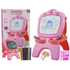 LEAN TOYS Divpusējs magnētiskais krīta dēlis Rozā ar veidnēm