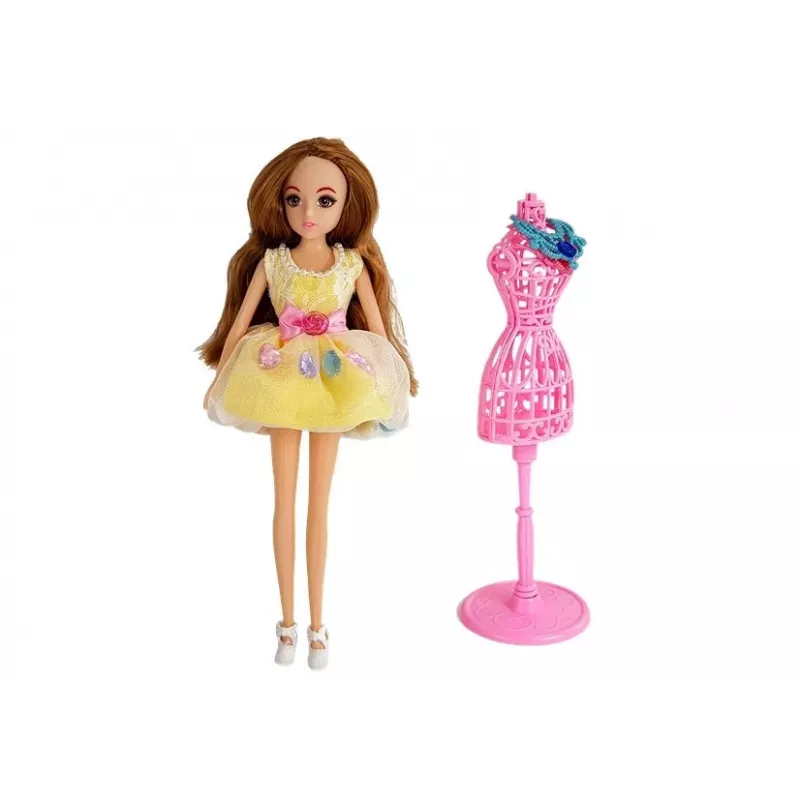 LEAN TOYS Ģērbšanās istaba ar gaismu un spoguli 26 cm lellēm - Apģērbu komplekts un aksesuāri