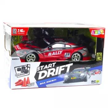 LEAN TOYS Drift sacīkšu RC auto sarkans melns 30km/h 1:16