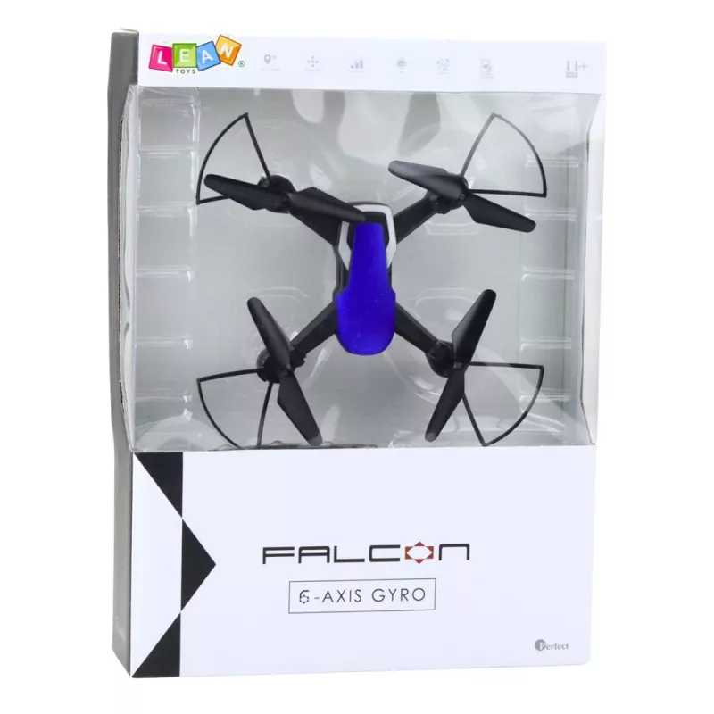 LEAN TOYS drons ar sešu asu žiroskopu, LED gaismām, 360° rotāciju, zils