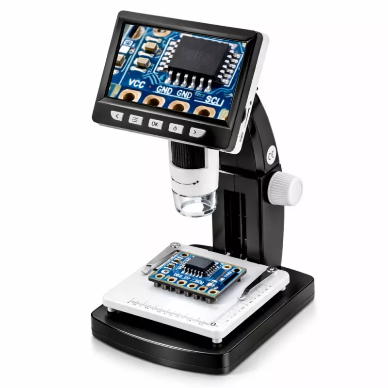 LEAN TOYS Izglītojošs digitālais mikroskops ar 4.3 collu LCD ekrānu, USB LED, 1000x palielinājumu