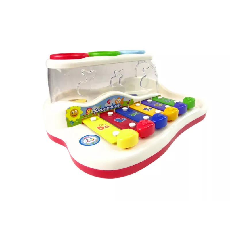 LEAN TOYS Izglītojošs cimbāls mazulim ar āmuru un krāsainām bumbiņām