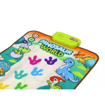 LEAN TOYS Izglītojošs interaktīvs deju paklājs Dinozauri Gaismas Skaņas