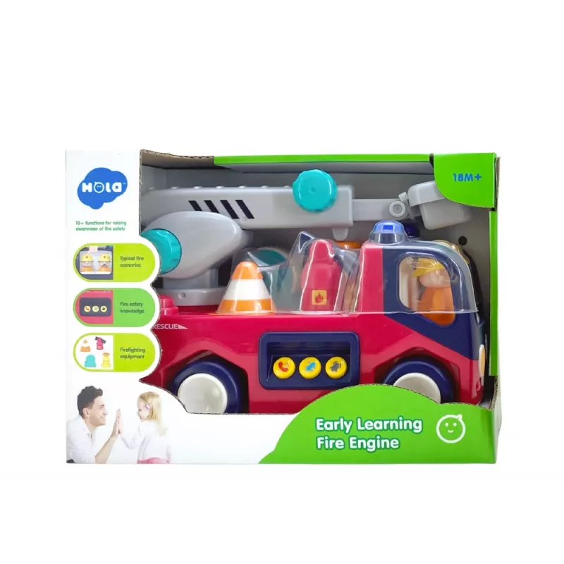 LEAN TOYS Izglītojoša interaktīva ugunsdzēsēju stacija mazuļiem ar skaņu un gaismu