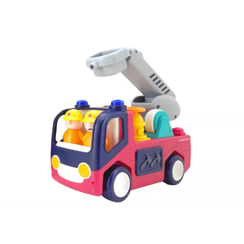 LEAN TOYS Izglītojoša interaktīva ugunsdzēsēju stacija mazuļiem ar skaņu un gaismu