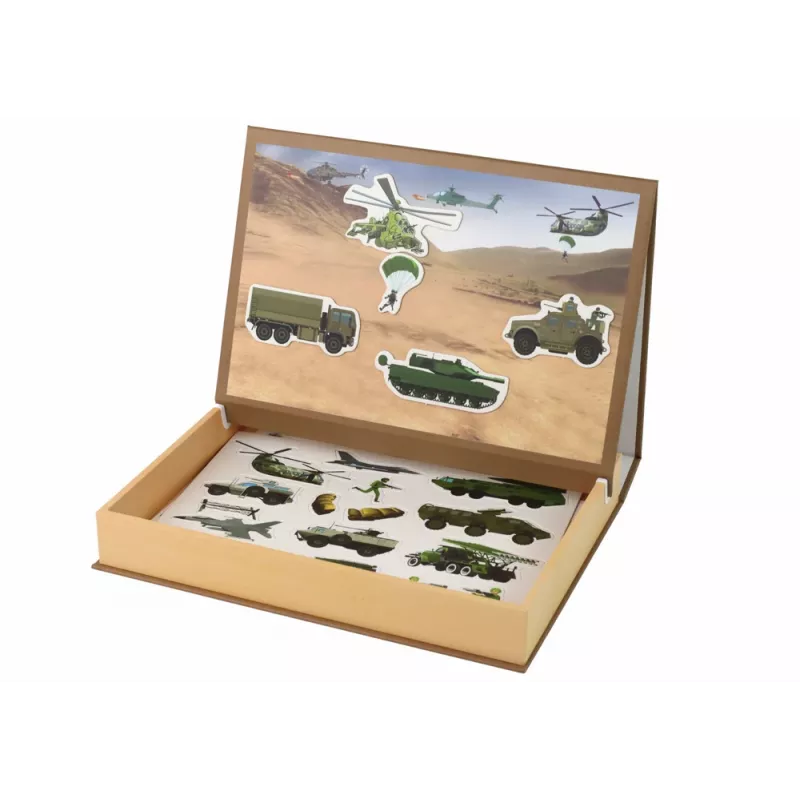 LEAN TOYS Izglītojošs magnētiskais puzļu komplekts - Sauszemes kara tēma