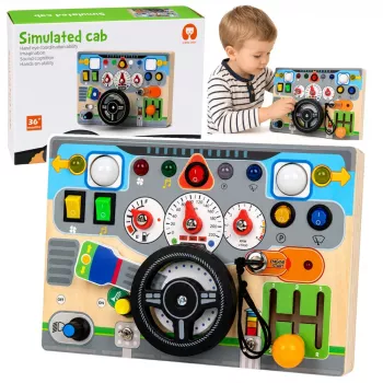 LEAN TOYS Izglītojoša manipulācijas tāfele Simulators Stūre Gaismas Skaņas