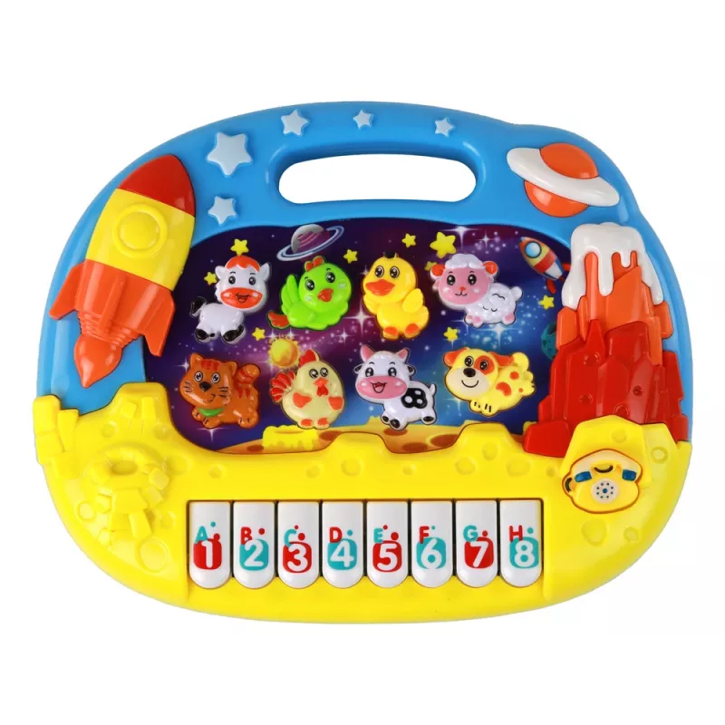 LEAN TOYS Izglītojošās klavieres Mācības angļu valodā Dzīvnieki Kosmoss