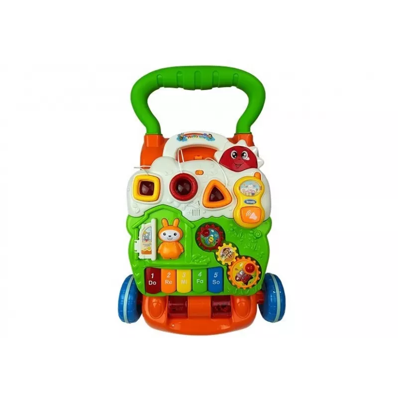 LEAN TOYS Izglītojošais stūmējs mazuļiem ar klavierēm