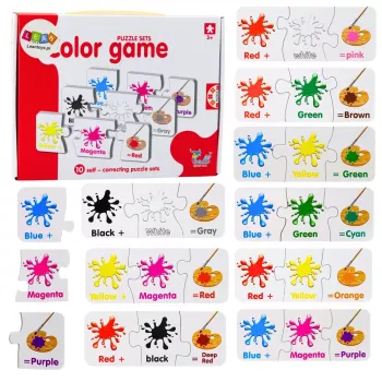 LEAN TOYS Izglītojoša puzle Krāsas angļu valodā 10 savienojumi