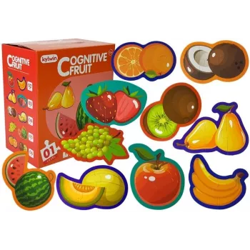 LEAN TOYS Izglītojoša Puzle Zīdaiņiem Augļi 5 Daļas 40 Gabali