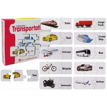 LEAN TOYS Izglītojošā Puzle Transporta Puzle 10 Savienojumi
