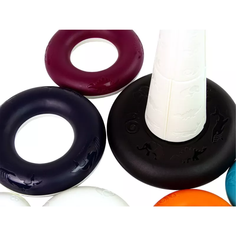 LEAN TOYS Izglītojoša piramīda ar riņķiem un pīlītes riteni