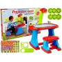LEAN TOYS Izglītojošs galds ar projektoru, krēslu, krītiņiem, magnētiem, burtiem un cipariem