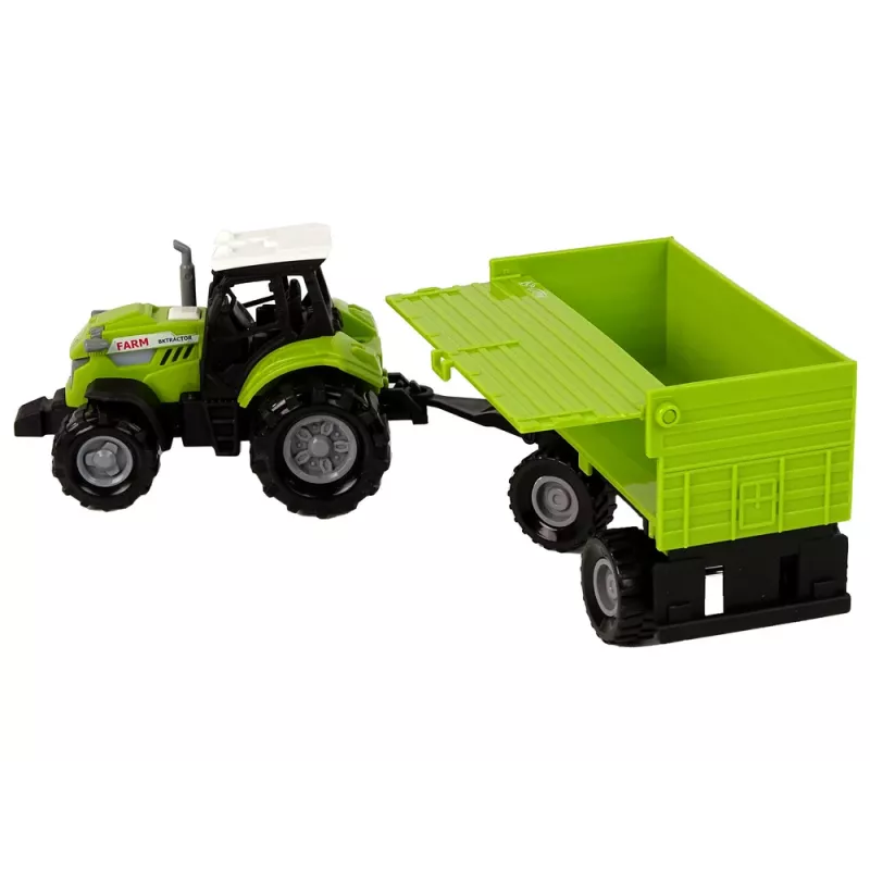 LEAN TOYS Lauku traktors ar piekabi, gaismām un skaņām, zaļš