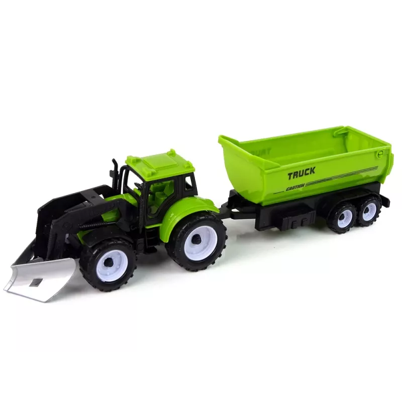 LEAN TOYS Lauksaimniecības transportlīdzekļu komplekts Traktors Kombains Cisterne Puspiekabe