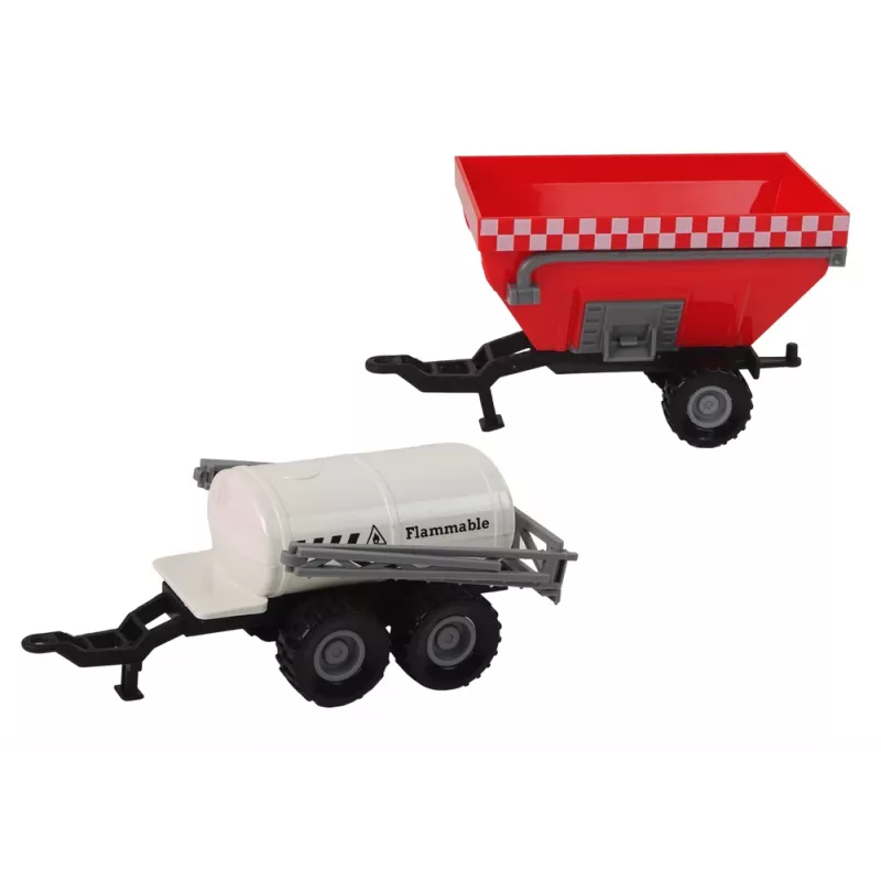 LEAN TOYS Zemnieka traktora komplekts + 2 lauksaimniecības mašīnas Saimniecības kravas auto komplekts
