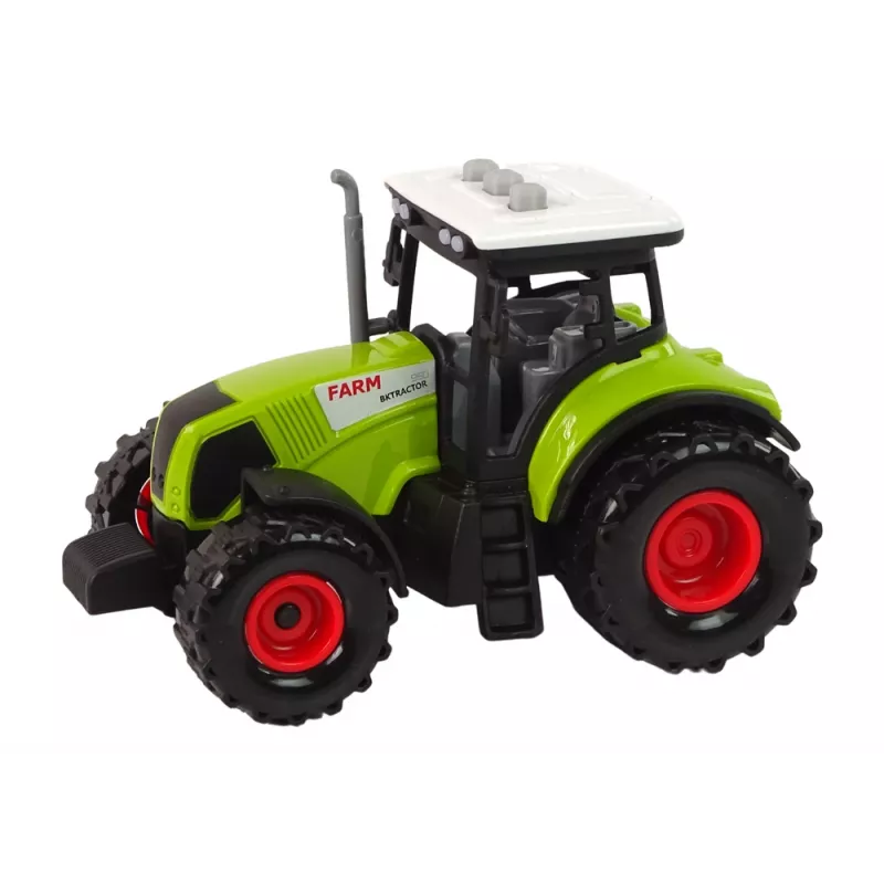 LEAN TOYS Zemnieka traktora komplekts + 2 lauksaimniecības mašīnas Saimniecības kravas auto komplekts