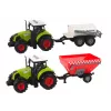 LEAN TOYS Zemnieka traktora komplekts + 2 lauksaimniecības mašīnas Saimniecības kravas auto komplekts