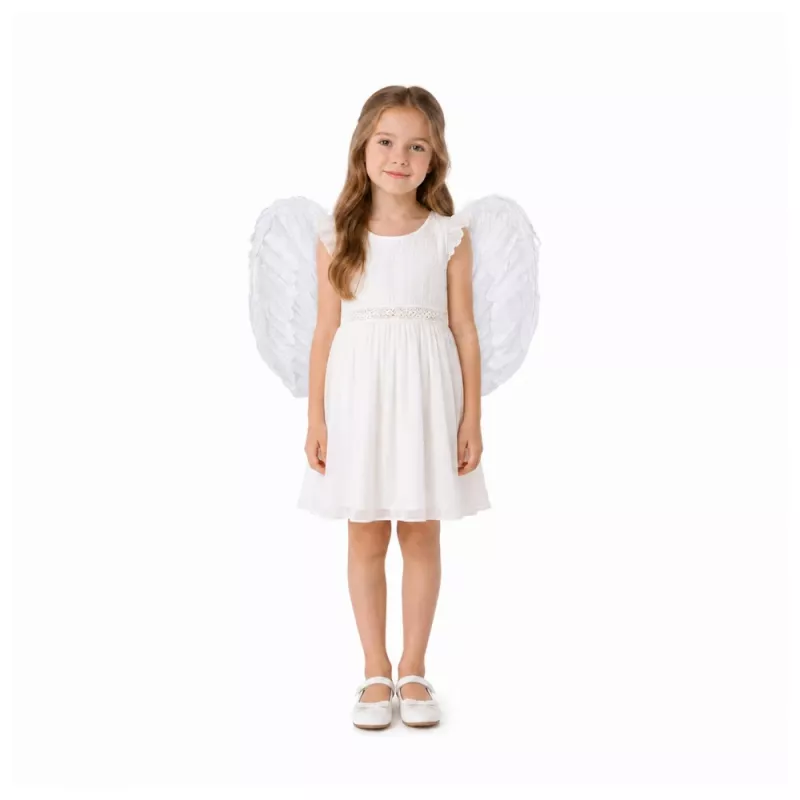 LEAN TOYS Feather Angel Wings for Nativity Play Carnival Costume for Children 54 x 35 cm