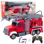 LEAN TOYS ugunsdzēsēju mašīna ar izbīdāmu kāpņu strēli un ūdens liešanas funkciju 1:24 RC transportlīdzeklis