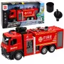 LEAN TOYS Ugunsdzēsēju mašīna ar ūdens funkciju, metāla kabīni, gaismām, skaņām 1:12