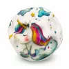 LEAN TOYS Putuplasta bumba ar iedobēm atsitienam pret stresu Vienradzis 7cm