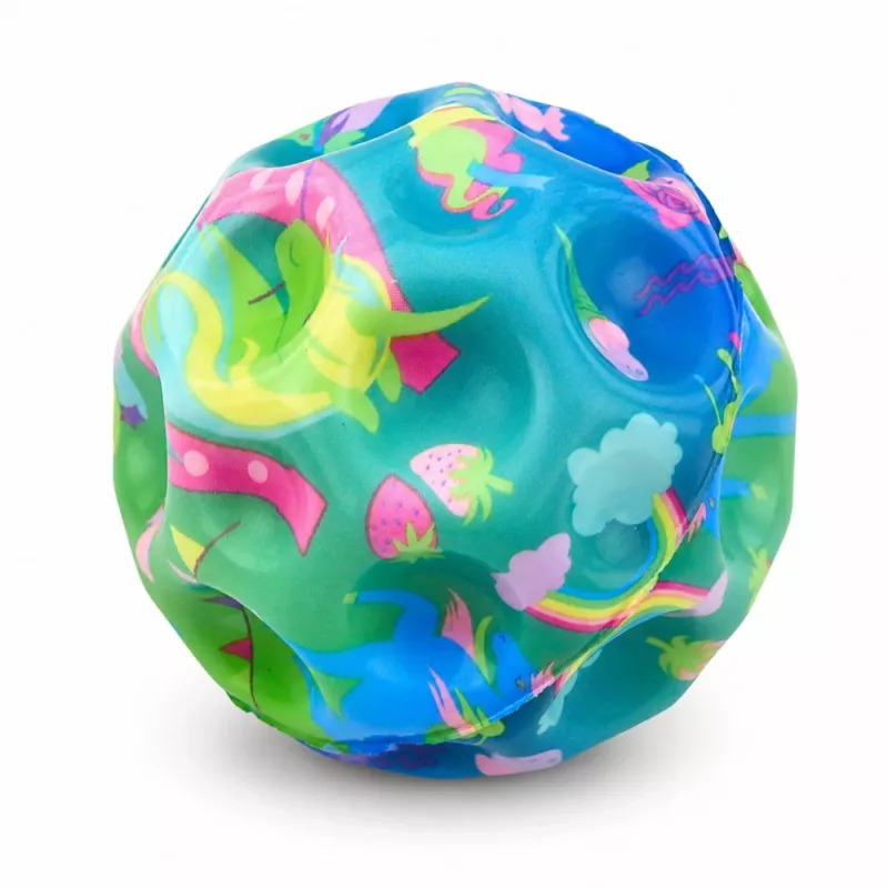 LEAN TOYS Putuplasta bumba ar iedobēm atsitienam pret stresu Vienradzis 7cm