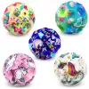 LEAN TOYS Putuplasta bumba ar iedobēm atsitienam pret stresu Vienradzis 7cm