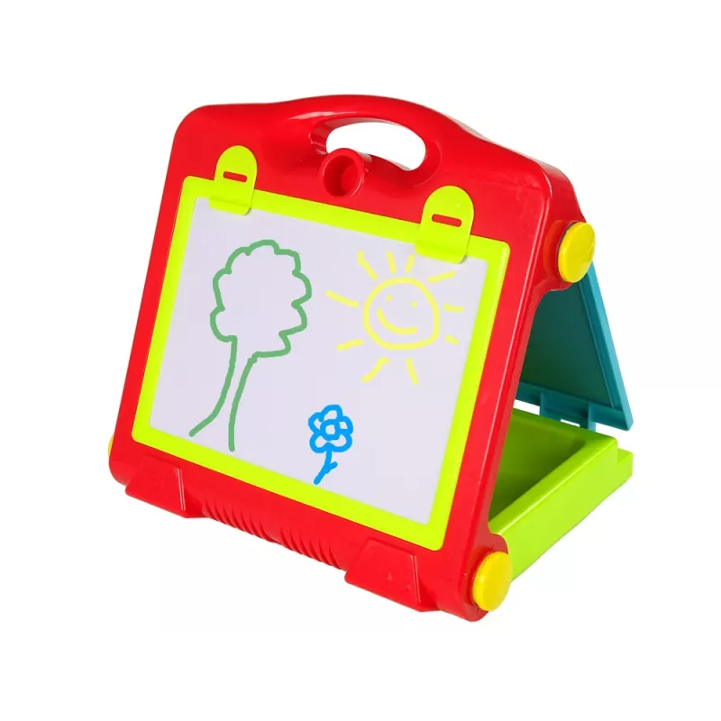 LEAN TOYS Saliekams 2in1 Tāfeles Koferis - Krīts un Marķieris