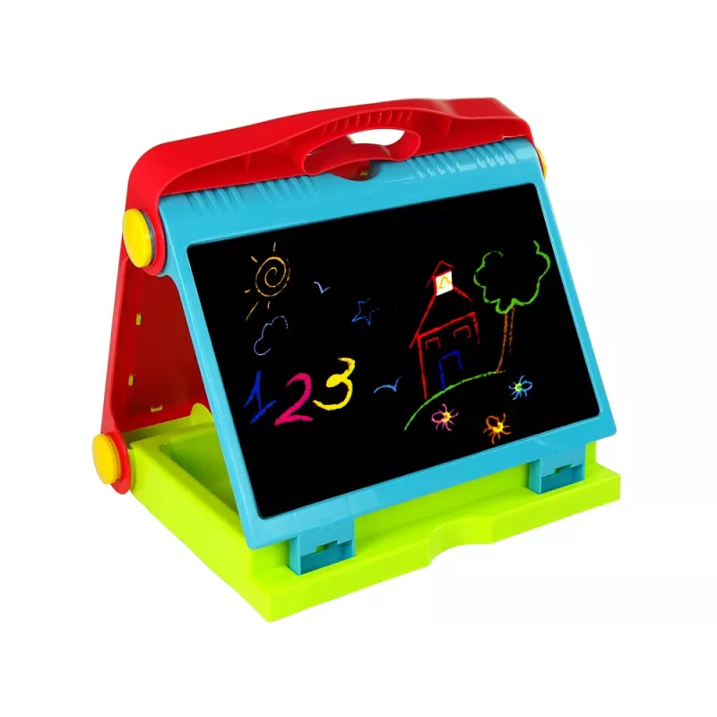 LEAN TOYS Saliekams 2in1 Tāfeles Koferis - Krīts un Marķieris