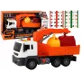 LEAN TOYS Atkritumu mašīna ar celtni Friction Drive Orange 1:16