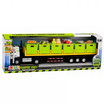 LEAN TOYS Zaļš pārtikas pārvadāšanas kravas auto 1:40 liešanas modelis