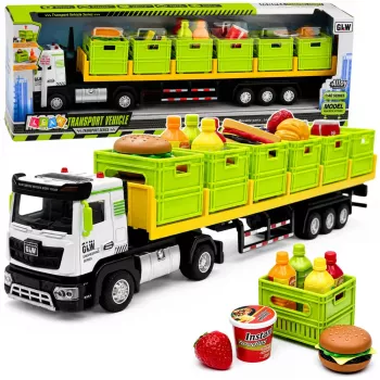 LEAN TOYS Zaļš pārtikas pārvadāšanas kravas auto 1:40 liešanas modelis