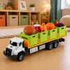 LEAN TOYS Zaļā pārtikas pārvadāšanas kravas automašīna 1:55