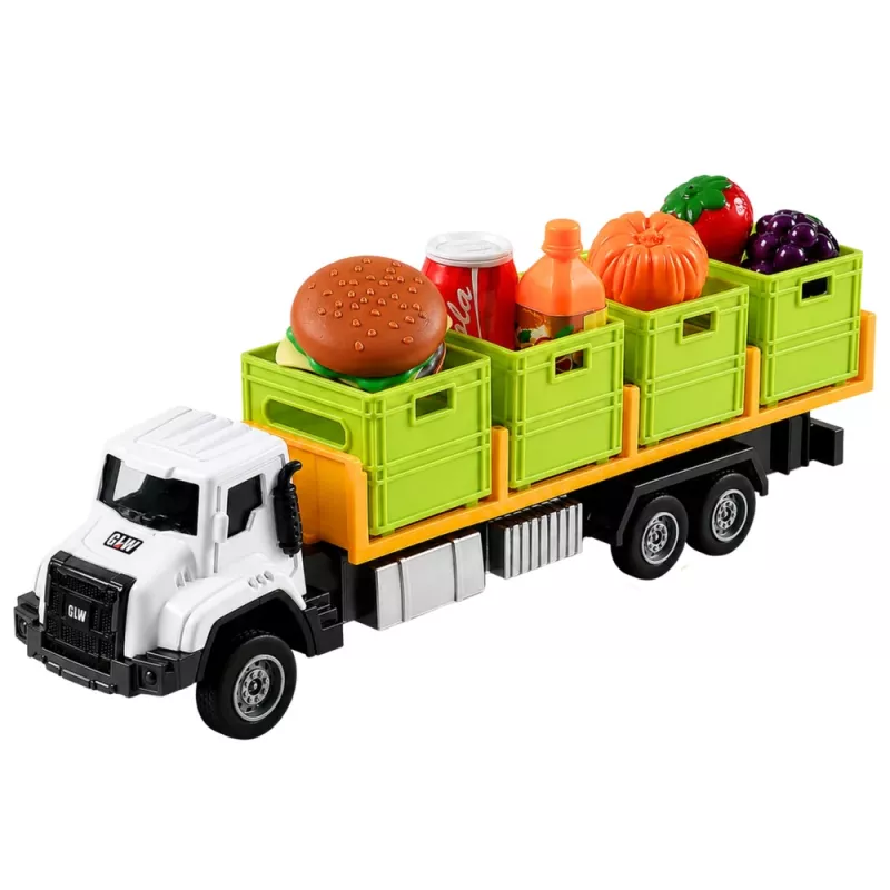 LEAN TOYS Zaļā pārtikas pārvadāšanas kravas automašīna 1:55
