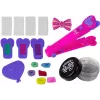LEAN TOYS Matu veidošanas komplekts ar taisnotāju un krāsainiem krītiņiem šķipsnām + matu aksesuāri