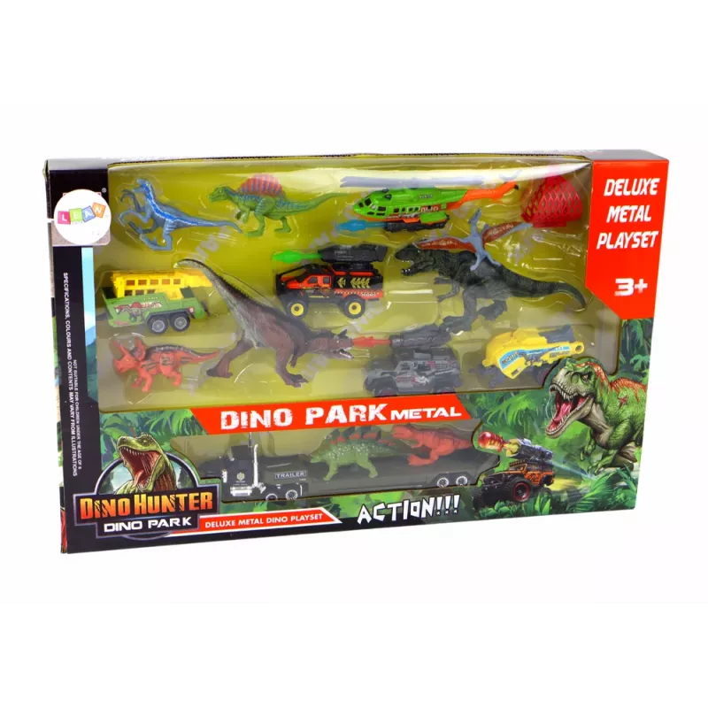 LEAN TOYS Helikopteru Dinozauru Transportlīdzekļu Komplekts 8 Krāsainas Detaļas