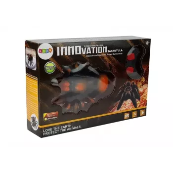 LEAN TOYS Milzīgs ar baterijām darbināms zirneklis ar tālvadību R/C Melns-Oranžs