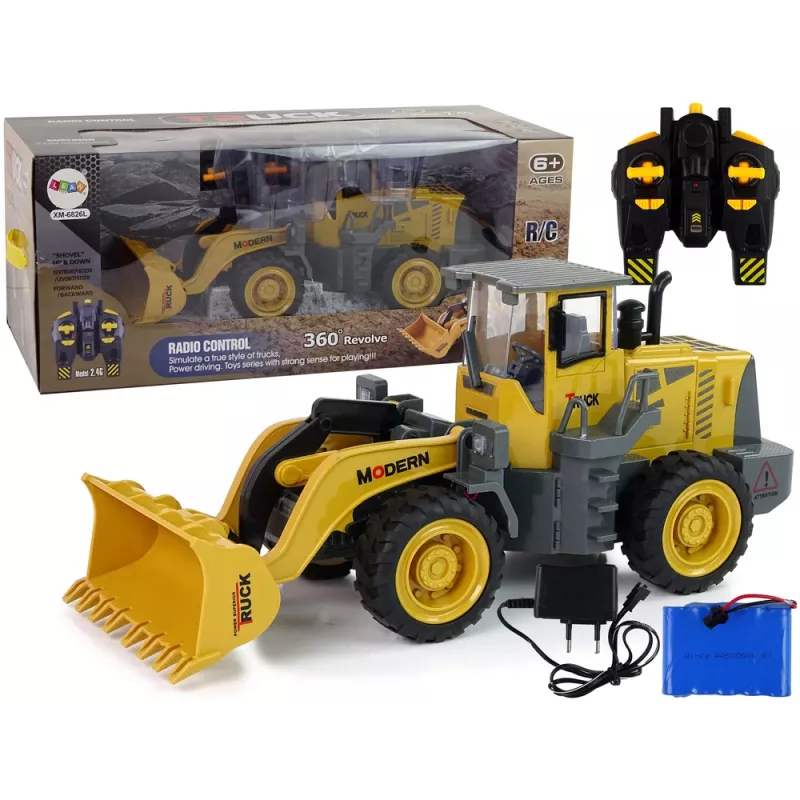 LEAN TOYS Huge Excavator R/C Loader Remote-Controlled 360-Degree Rotation LED Lights
