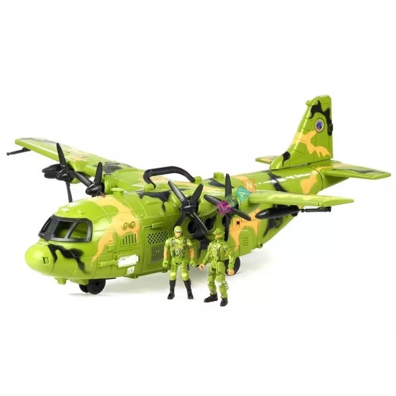 LEAN TOYS milzīgs militārais lidaparāts 55cm ar piederumiem