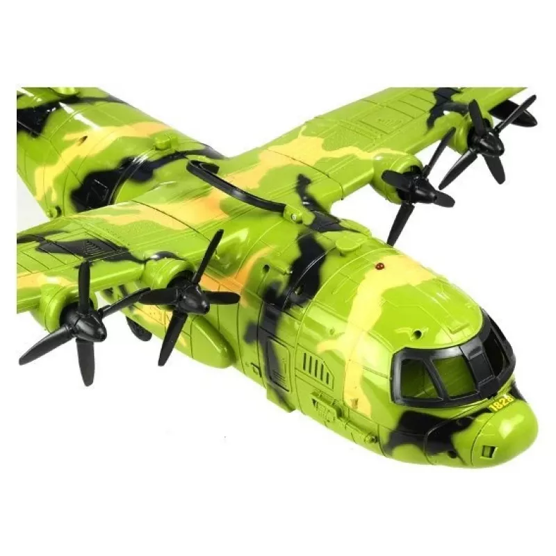 LEAN TOYS milzīgs militārais lidaparāts 55cm ar piederumiem