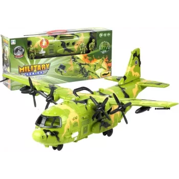 LEAN TOYS milzīgs militārais lidaparāts 55cm ar piederumiem