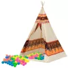 LEAN TOYS Indian Tipi teltis pamatne bērniem + 60 bumbiņas 155 cm