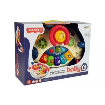 LEAN TOYS Interaktīvā mazuļu stūre ar klavierēm un dzīvnieku skaņu telefonu