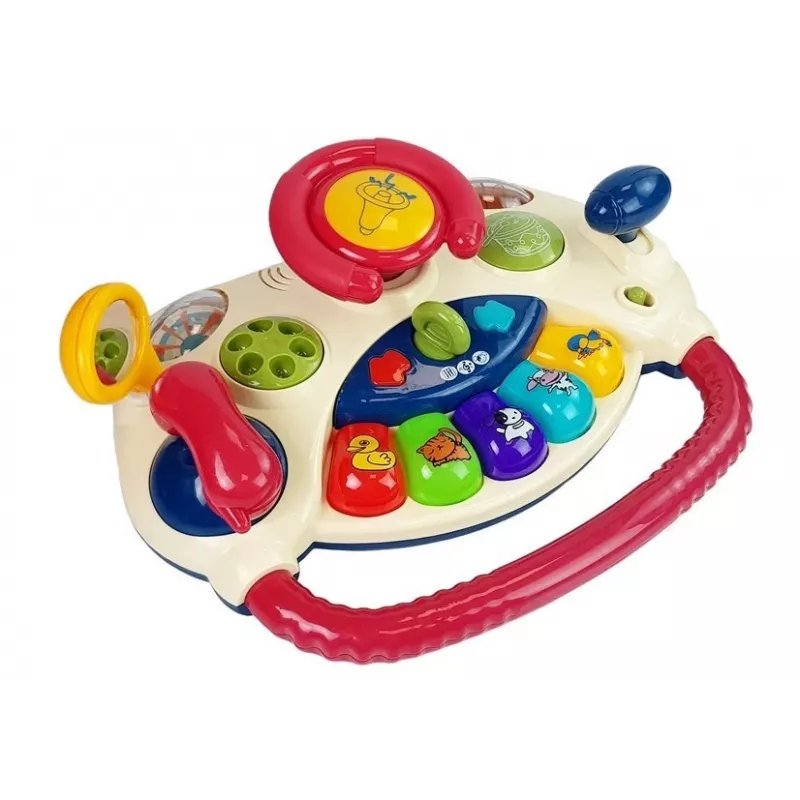LEAN TOYS Interaktīvā mazuļu stūre ar klavierēm un dzīvnieku skaņu telefonu