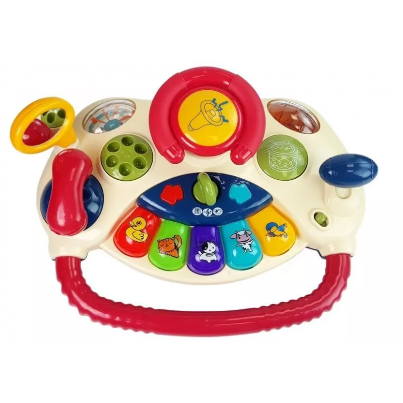 LEAN TOYS Interaktīvā mazuļu stūre ar klavierēm un dzīvnieku skaņu telefonu