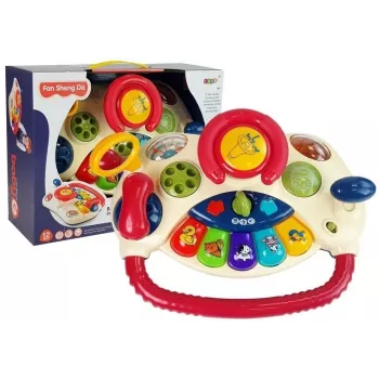 LEAN TOYS Interaktīvā mazuļu stūre ar klavierēm un dzīvnieku skaņu telefonu