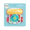 LEAN TOYS interaktīva krāsaina velkamā telefona rotaļlieta ar riteņiem