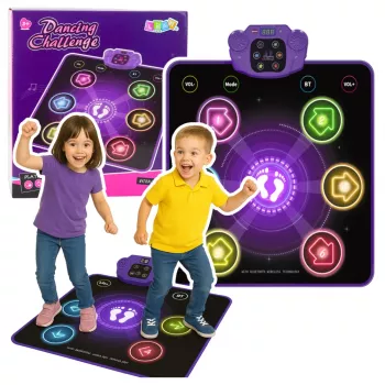LEAN TOYS interaktīvais deju paklājs bērniem ar Bluetooth 5.0, 5 spēles režīmi un 3 valodas
